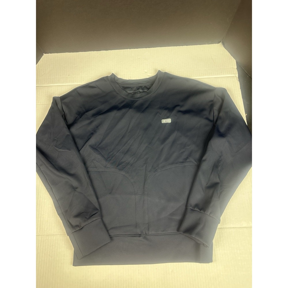 FIGS Cornelia Crew Neck Scrub Top Navy Blue XS Long Sleeve